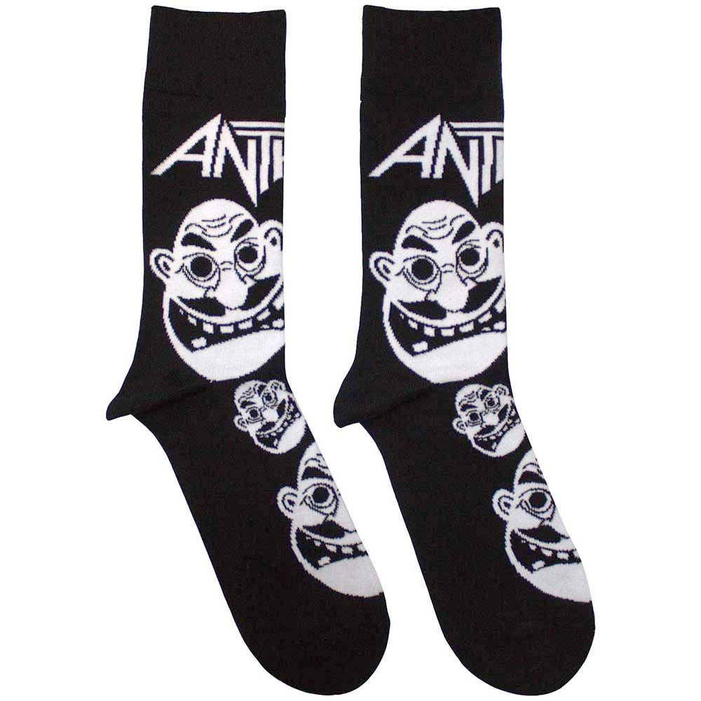 Anthrax - Faces Pattern B&W Sokken - EU 40-45 - Zwart